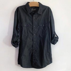 Retrofit Gry Long Sleeve Button Down Shirt, 10/12